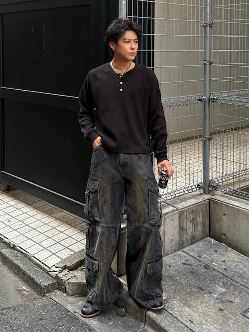 【ZOZO完売品】ander hunk オーバーダイバギーデニムカーゴパンツ ZOZO完売品】ander hunk オーバーダイバギーデニムカーゴパンツ