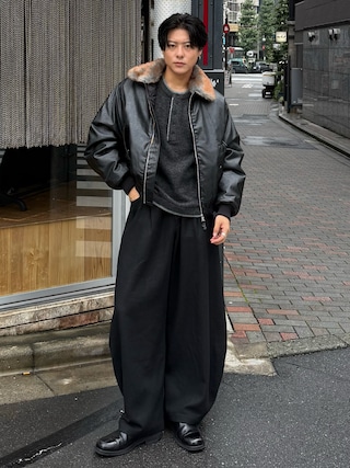 「SINSS(シンス)のSilver 925 short necklace / シルバー925ショートネックレス(長さ調整可能)(ネックレス)」を使った、岡本幸大さん(メンズ・172cm)の秋コーディネート