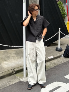 「FOSSIL（フォッシル）のアイテム」を使った、岡本幸大さん（メンズ・172cm）の夏コーディネート