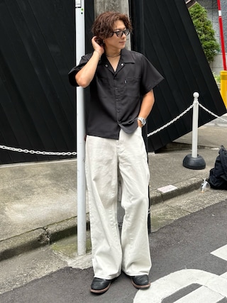 「CRIMIE（クライミー）のMIKE BIKER SHADE SUNGLASSES（サングラス）」を使った、岡本幸大さん（メンズ・172cm）の夏コーディネート