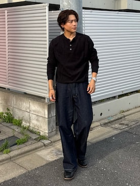 「RED WING（レッドウィング）のアイテム（シューズ）」を使った、岡本幸大さん（メンズ・172cm）の春コーディネート