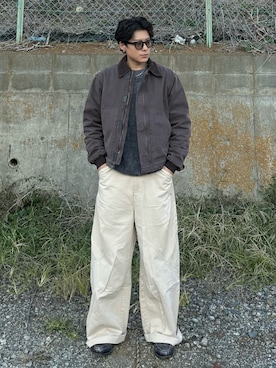 「アイテム（ローファー）」を使った、岡本幸大さん（メンズ・172cm・20代）の冬コーディネート