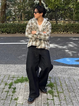 「ANDER HUNK（アンダーハンク）のアイテム」を使った、岡本幸大さん（メンズ・172cm）の春コーディネート