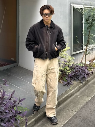 「SINSS(シンス)のCompact fine twill blouson / コンパクトファインツイルブルゾン(ブルゾン)」を使った、岡本幸大さん(メンズ・172cm)の秋コーディネート
