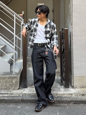 「ERICKA NICOLAS BEGAY（エリッカ ニコラス ビゲイ）のアイテム」を使った、岡本幸大さん（メンズ・172cm）の春コーディネート