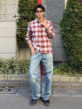 「アイテム（アナログ腕時計）」を使った、岡本幸大さん（メンズ・172cm）の冬コーディネート