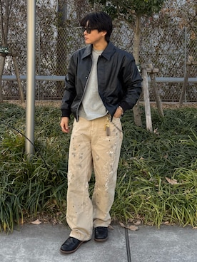 「アイテム（リング）」を使った、岡本幸大さん（メンズ・172cm）の冬コーディネート