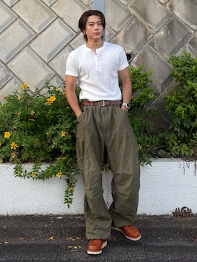 「ROTAR（ローター）のアイテム」を使った、岡本幸大さん（メンズ・172cm）の夏コーディネート