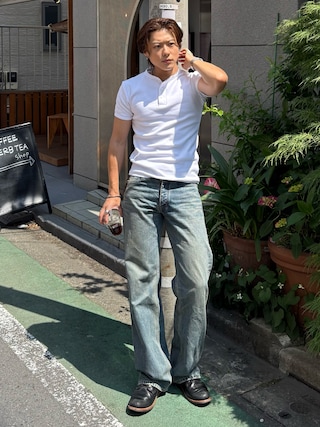 「ERICKA NICOLAS BEGAY(エリッカ ニコラス ビゲイ)の【ERICKA NICOLAS BEGAY】 NAVAJO PEARL NECKLACE / 4-40(ネックレス)」を使った、岡本幸大さん(メンズ・172cm)の春コーディネート