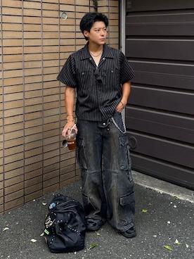 「アイテム（スニーカー）」を使った、岡本幸大さん（メンズ・172cm・20代）の夏コーディネート