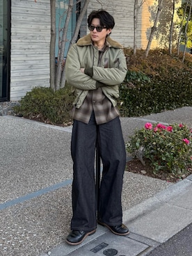 「アイテム（リング）」を使った、岡本幸大さん（メンズ・172cm）の冬コーディネート