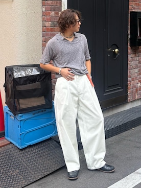 「amp japan（アンプジャパン）のアイテム（リング）」を使った、岡本幸大さん（メンズ・172cm）の夏コーディネート