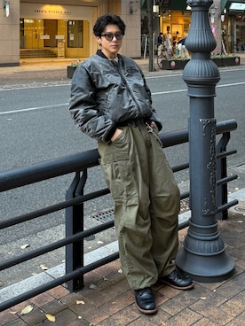 「INNOCENT（イノセント）のLAST HEAVEN/3ミリネックレス（ネックレス）」を使った、岡本幸大さん（メンズ・172cm）の冬コーディネート