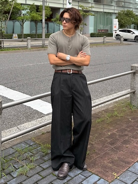 「Berwick1707(バーウィック)のアイテム」を使った、岡本幸大さん(メンズ・172cm)の夏コーディネート