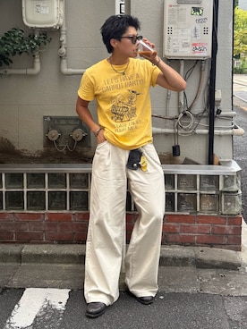 「アイテム（ウォレットチェーン）」を使った、岡本幸大さん（メンズ・172cm・20代）の夏コーディネート
