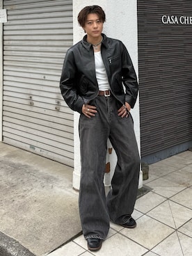 「SINSS（シンス）のアイテム」を使った、岡本幸大さん（メンズ・172cm）の秋コーディネート