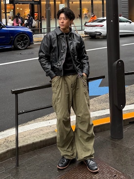 「アイテム（財布/小物）」を使った、岡本幸大さん（メンズ・172cm）の秋コーディネート