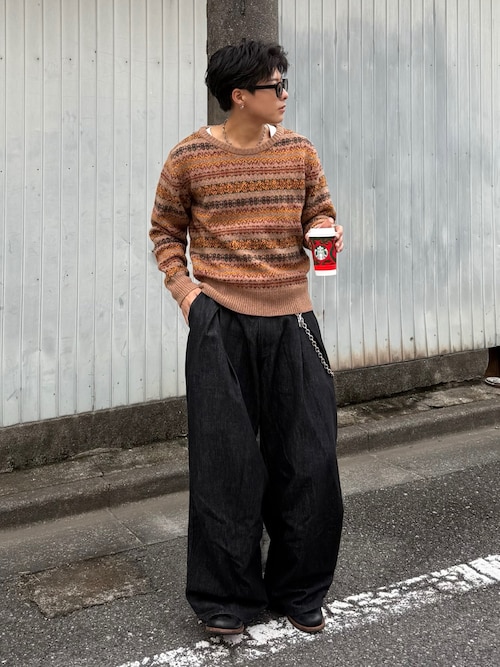 セール】ハトメループリジットワイドタックデニム（デニムパンツ