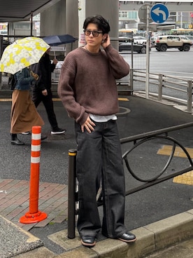 「アイテム（アクセサリー）」を使った、岡本幸大さん（メンズ・172cm）の秋コーディネート