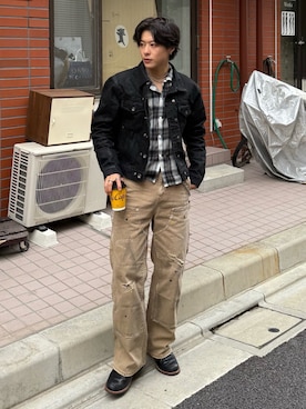 「RED WING（レッドウィング）のアイテム」を使った、岡本幸大さん（メンズ・172cm）の冬コーディネート