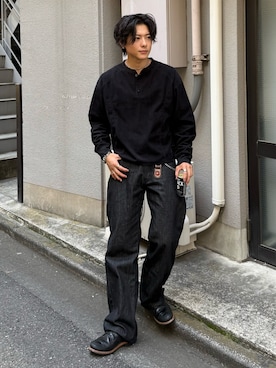 「RED WING（レッドウィング）のアイテム（シューズ）」を使った、岡本幸大さん（メンズ・172cm）の春コーディネート