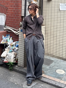 「RRL(ダブル アール エル)のアイテム」を使った、岡本幸大さん(メンズ・172cm)の秋コーディネート