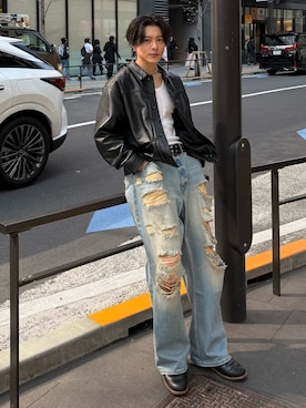 「amp japan（アンプジャパン）のアイテム」を使った、岡本幸大さん（メンズ・172cm）の春コーディネート