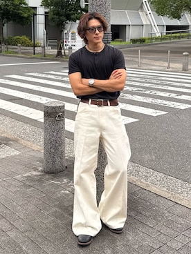 「RED WING（レッドウィング）のアイテム」を使った、岡本幸大さん（メンズ・172cm）の夏コーディネート