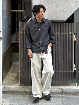 「ERICKA NICOLAS BEGAY（エリッカ ニコラス ビゲイ）のアイテム」を使った、岡本幸大さん（メンズ・172cm）の春コーディネート