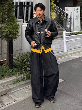 「アイテム（ブルゾン）」を使った、岡本幸大さん（メンズ・172cm・20代）の冬コーディネート