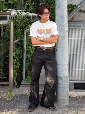 「RRL（ダブル アール エル）のアイテム」を使った、岡本幸大さん（メンズ・172cm）の夏コーディネート