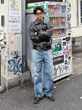 「Lee（リー）のアイテム」を使った、岡本幸大さん（メンズ・172cm）の秋コーディネート