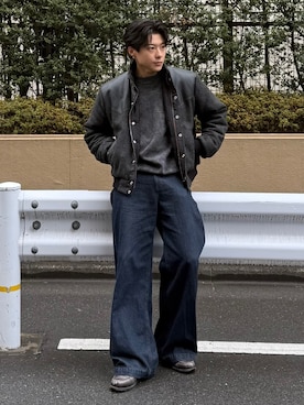 「Berwick1707（バーウィック）のアイテム」を使った、岡本幸大さん（メンズ・172cm）の冬コーディネート