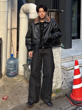 「アイテム（アクセサリー）」を使った、岡本幸大さん（メンズ・172cm）の冬コーディネート