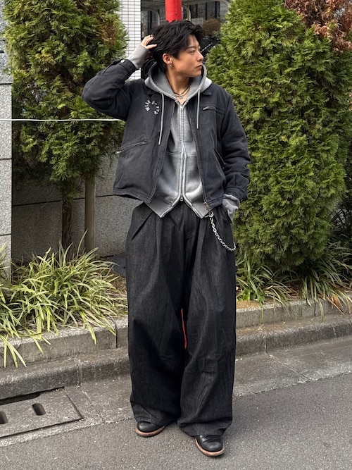 セール】ハトメループリジットワイドタックデニム（デニムパンツ 