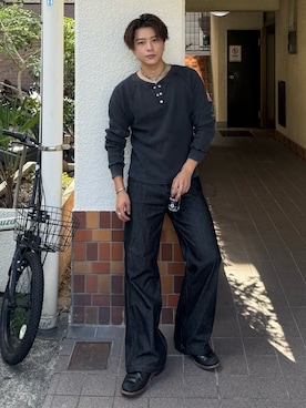 「ANDER HUNK（アンダーハンク）のアイテム」を使った、岡本幸大さん（メンズ・172cm）の秋コーディネート
