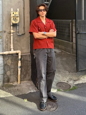 「FOSSIL（フォッシル）のアイテム」を使った、岡本幸大さん（メンズ・172cm）の夏コーディネート
