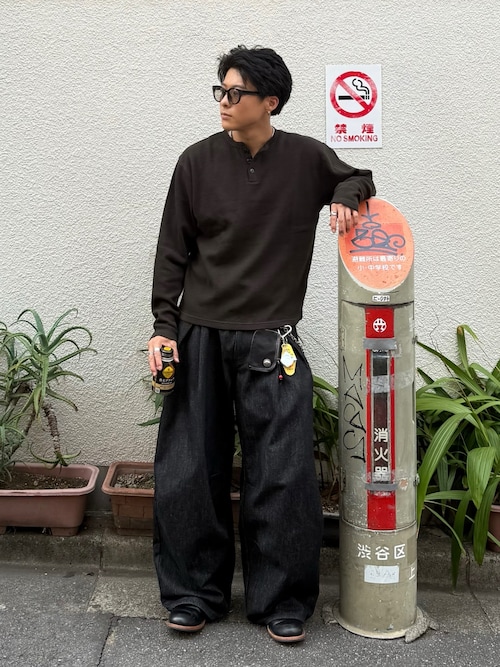 セール】ハトメループリジットワイドタックデニム（デニムパンツ