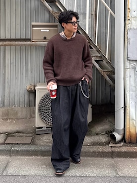 「アイテム（アクセサリー）」を使った、岡本幸大さん（メンズ・172cm）の秋コーディネート