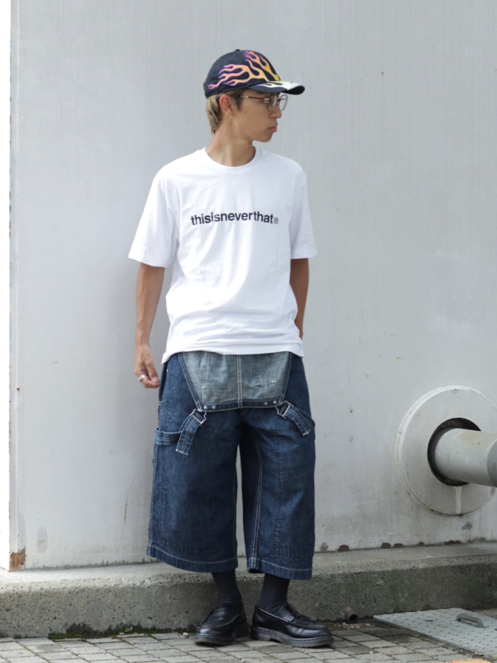 サロペット/オーバーオールを使った「ハーフパンツ」のメンズ サロペット/オーバーオールを使った「ハーフパンツ」のメンズ
