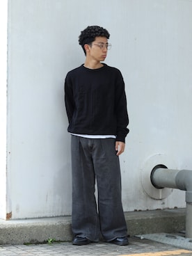 「アイテム（ニット/セーター）」を使った、rikuさん（メンズ・164cm）の秋コーディネート