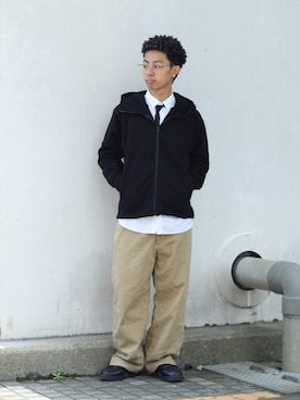 「アイテム（チノパンツ）」を使った、rikuさん（メンズ・164cm・20代）の秋コーディネート