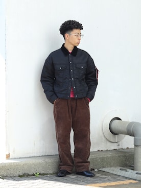 「アイテム（MA-1）」を使った、rikuさん（メンズ・164cm・20代）の秋コーディネート