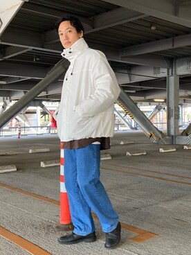 「CPCM（シーピーシーエム）のアイテム（ダウンジャケット/コート）」を使った、SHINJI OMINOさん（メンズ・182cm）の秋コーディネート