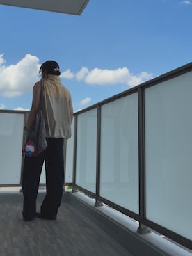 「メガネ女子」｜「アイテム（ジャケット/アウター）」を使った、はる ◌˳⚛˚⌖さん（レディース・159cm）の夏コーディネート