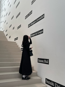 「mystic（ミスティック）のハイネックリブニット（ニット/セーター、ブラック系）」を使った、のき🐈‍⬛🖤さん（レディース・154cm）の春コーディネート