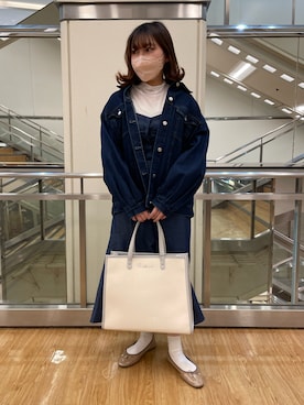 「OLIVE des OLIVE（オリーブデオリーブ）のアイテム（デニムジャケット）」を使った、sanaさん（レディース・157cm）の春コーディネート