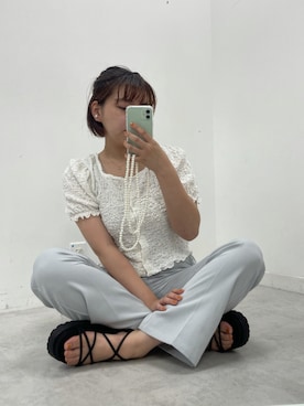 「OLIVE des OLIVE（オリーブデオリーブ）のアイテム（PC・スマホグッズ/家電）」を使った、sanaさん（レディース・157cm）の夏コーディネート