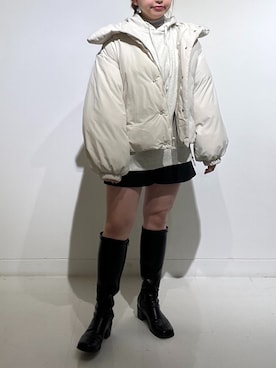 「ブーツコーデ」｜「アイテム（ブルゾン）」を使った、sanaさん（レディース・157cm）の冬コーディネート