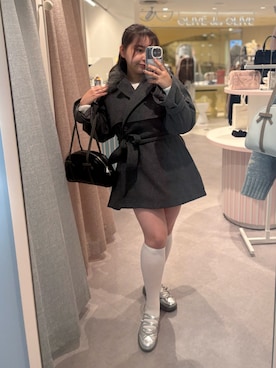 「アイテム（ステンカラーコート）」を使った、sanaさん（レディース・157cm）の秋コーディネート